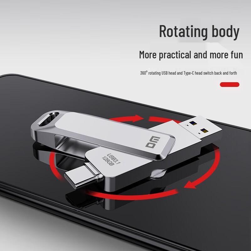 DM PD168 Металлический флеш-накопитель с двумя интерфейсами USB-C и USB 3.1