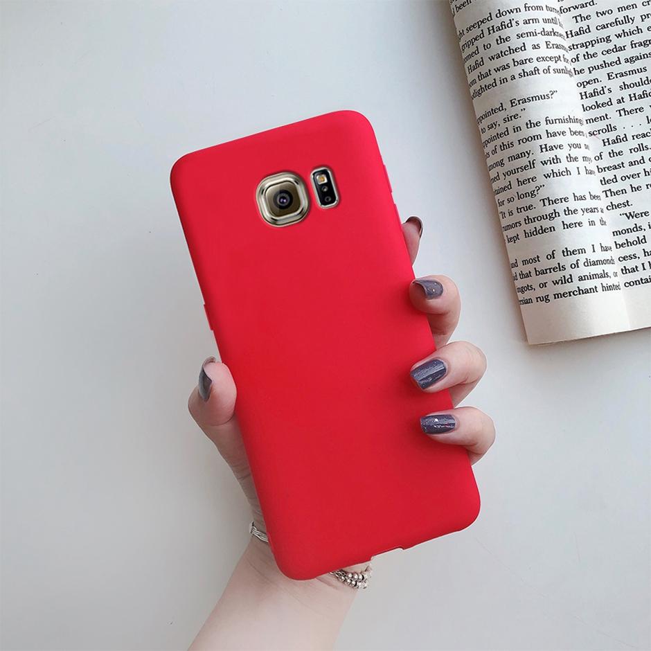 Чехол для Samsung Galaxy S6 S7 Edge Чехол-накладка для Galaxy S8 S9 S10 Plus Однотонный корпус для Samsung S10+ S9+ S8+ S10e Чехлы для телефонов Fundas