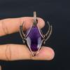 Amethyst Pendant Gemstone Jewelry, 999 Copper Wire Wrapped Pendant, Gift For Women Handmade Pendant