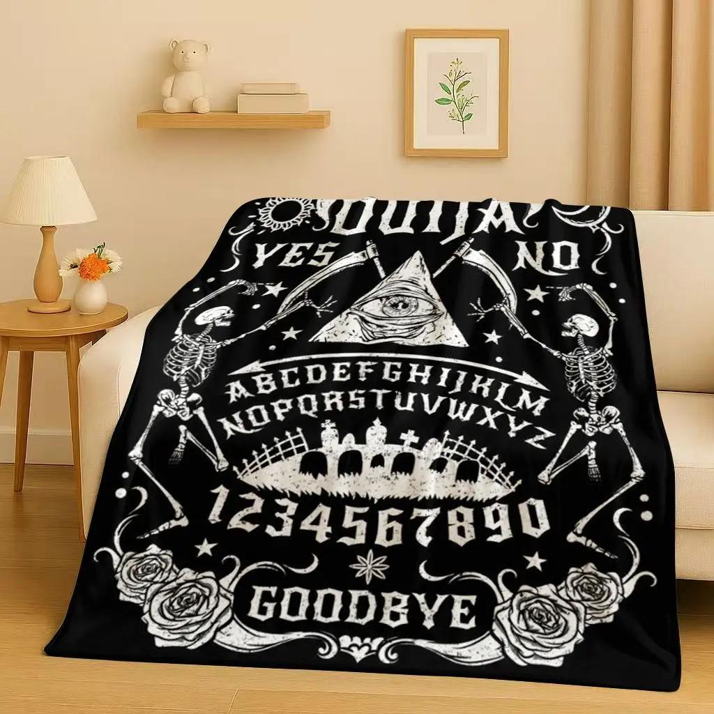 HD Retro Witch Spirit Ouija Board Flannel Blanket,Ultra Soft Warm Plush Throw for Home Bedroom Bed Sofa Cover Kids Gift Picnic