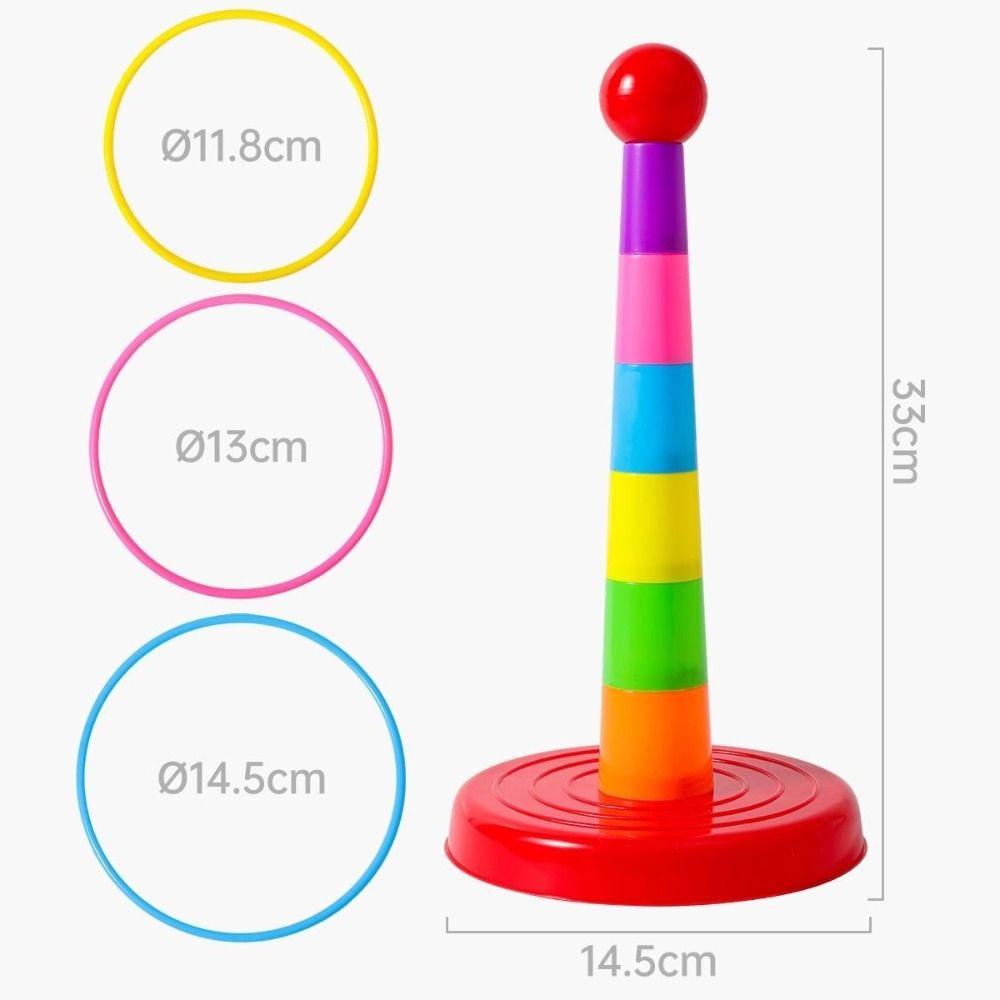 Interactive Ferrule Stacked Toys Early Education Hoop Ring Toss Toys Throw Circle Game  Children