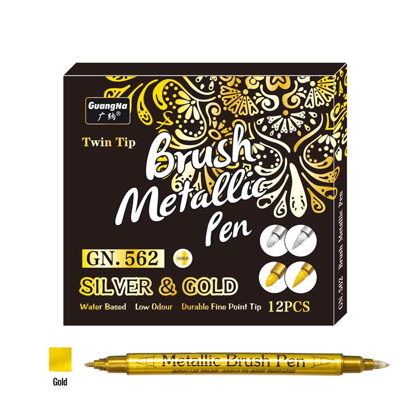 Двусторонние цветные металлические водостойкие перманентные маркеры-ручки Золотой Серебряный Цвет для DIY Арт-маркера Ручка Арт-рисование Принадлежности