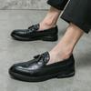 Men Social Casual Shoes Tassel Slip On Pointed Thick Bottom Loafers For Men Driving Moccasins Comfortable Men Wedding Shoes