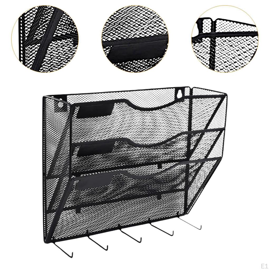 Настенный держатель для почтовых файлов, 3-х уровневый держатель для брошюр, блокнотов, экономит место, универсальная бумага