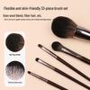 Cangzhou Wooden Handle Makeup Brush Set - Includes Blush, Wool Stippling, and Soft Bristle Loose Powder Brushes