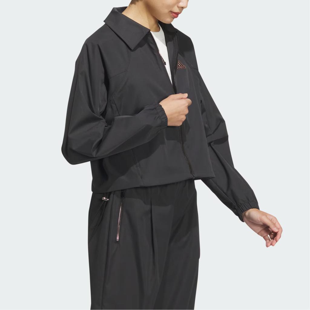 adidas Tech Premium Woven свободный крой на молнии с длинным рукавом женская куртка черная JJ1110