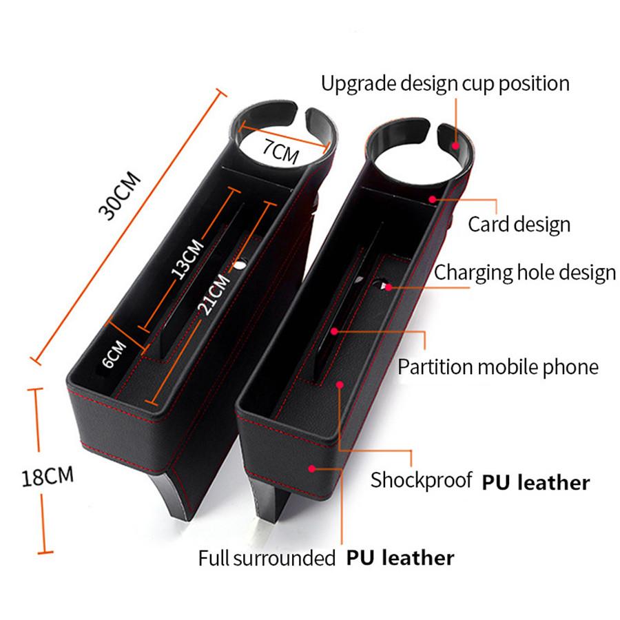 1 шт. Бежевый органайзер-заполнитель щели между сиденьем автомобиля и консолью, карман, ящик для хранения под сиденьем, многофункциональный ящик из ПУ кожи, универсальный