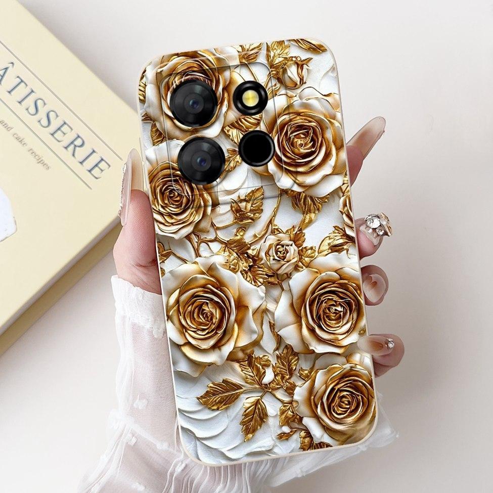 For ITEL A60s A662LM Case For ITEL A60 Cover Silicone Luxury Fashion Flowers Kawaii Girl Cute Shockproof Phone Case Bumper