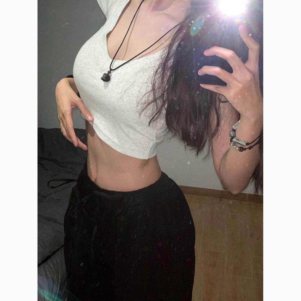 Sexy Girls Y2K Solid Tees Short Style Fashion Women's T-shirts Street Wear