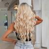 BLONDE UNICORN Ombre Блондинка Коричневый Синтетический Парик Длинные Волнистые Парики с Челкой Повседневный Косплей Парик Вечеринки Термостойкое Волокно для Женщин