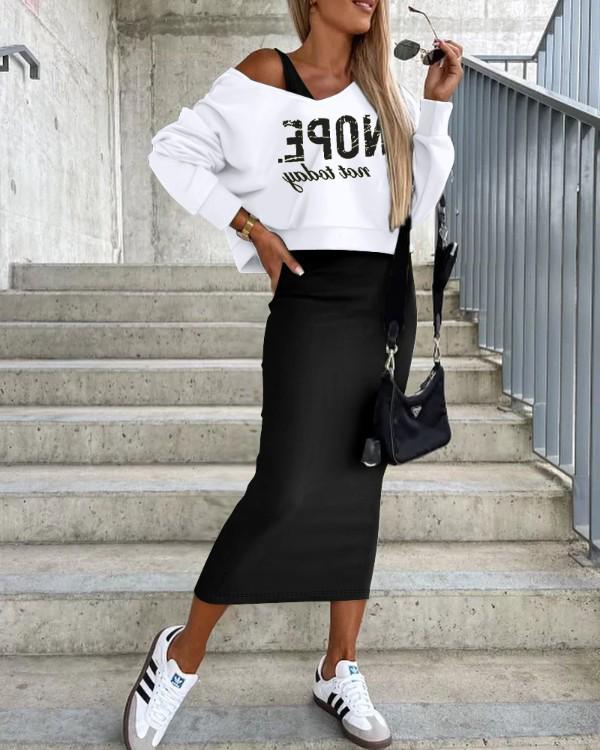 2023 Winter Sleeveless Hooded Dress & Sweater Two-Piece Set for Women