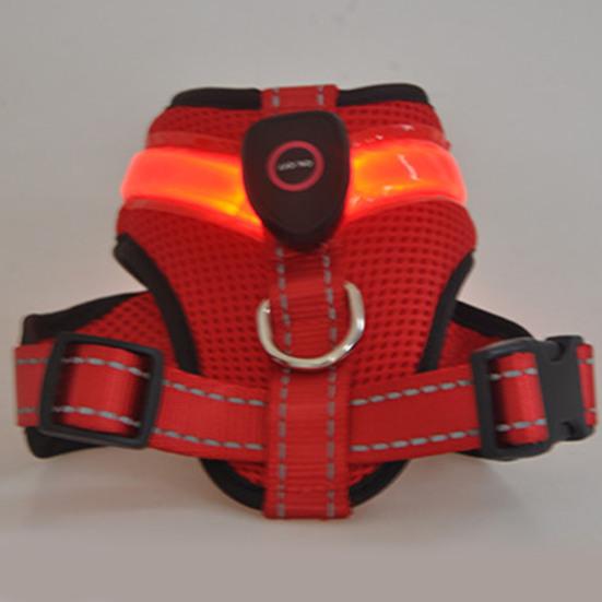 Светодиодный жгут для домашних животных, высокая яркость, износостойкая сетчатая ткань, средний светодиод для собак, перезаряжаемый