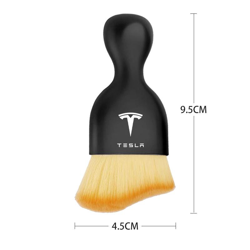 1/2pcs Car Crevice Dust Removal Artifact Brush Cleaning Brush Too For Tesla Model 3 Model X S 2016-2020 Decals TM3 TMX TMS Decal