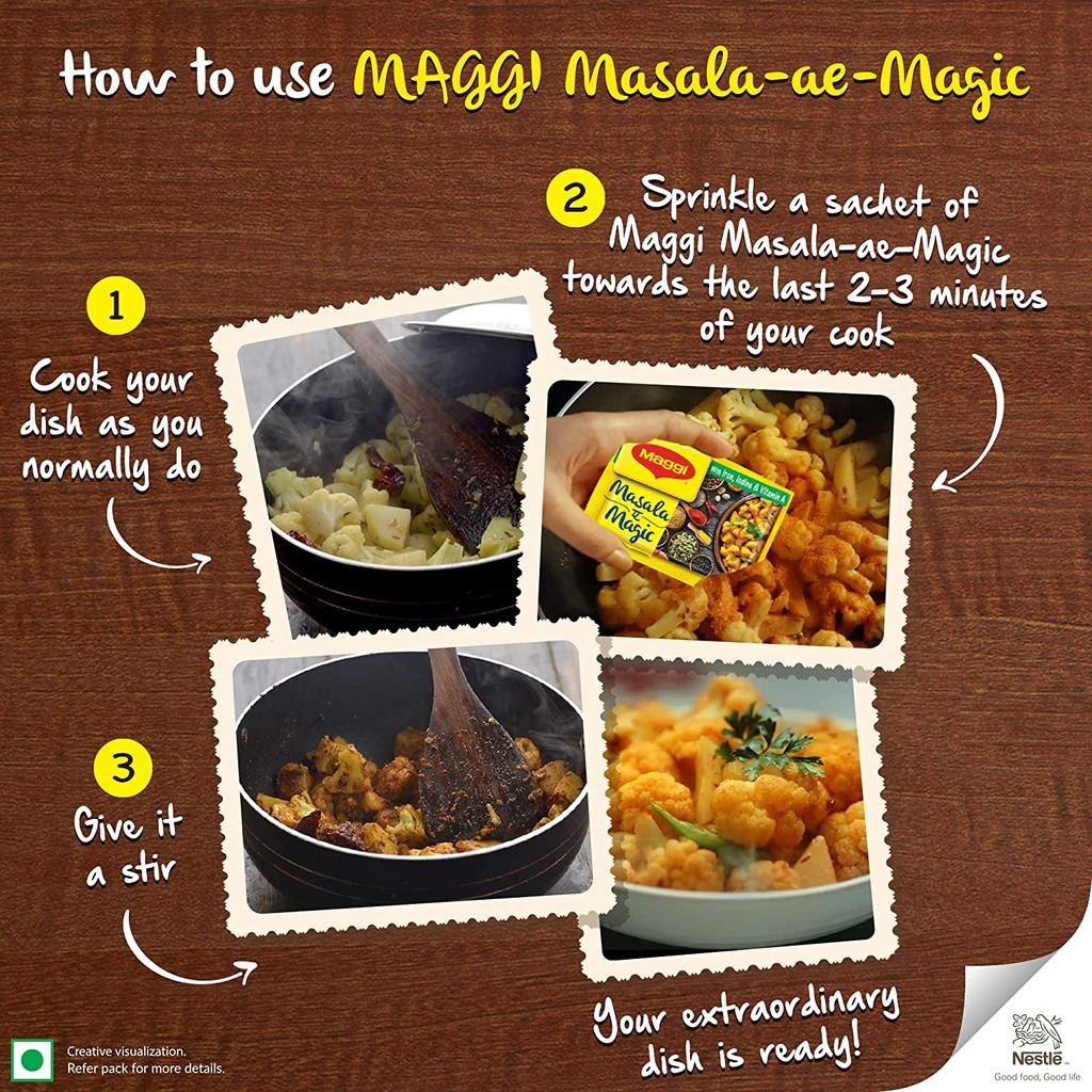 Магги Масала-Э-Мэджик, (20 пакетиков) All In One Masala для сухих овощей, Paneer, Dal & More Pouch, 120 г