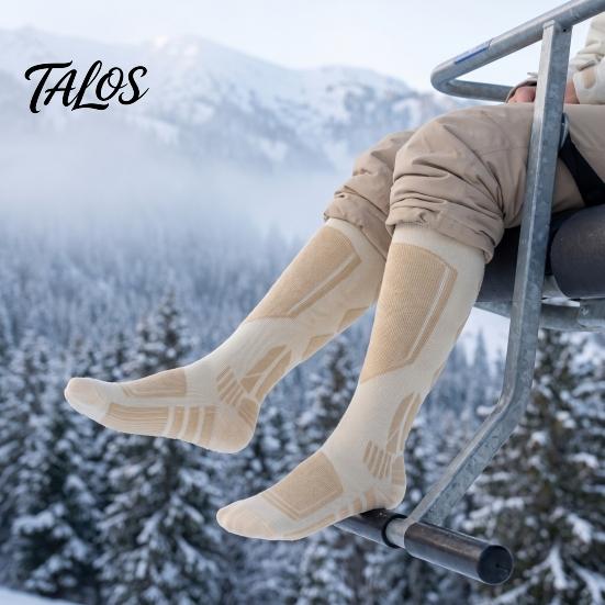 Anti-slip Skiing Gear for Snow Boots Cotton Ski Socks Women, Thermal Compression Snowboard Socks, Thickened Warm Moisture Wicking Winter Breathable
