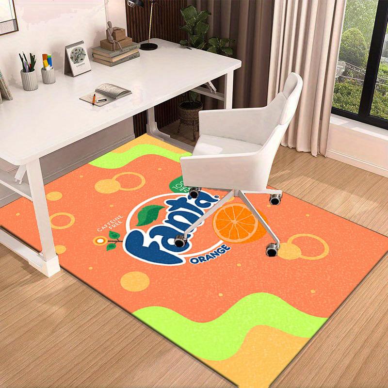 Коврик Fanta Orange Refreshment Area Коврик для офиса, Коврик под стул, Декоративный ковер Гостиная спальня Коврик, Большой размер Подарки для фанатов Рождественские подарки