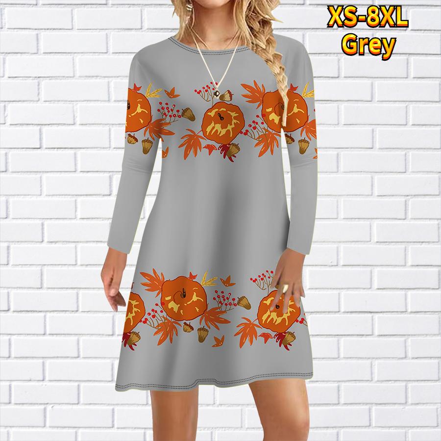 Женское повседневное платье с рисунком из мультфильма, оранжевые платья с принтом для женщин, платье с круглым вырезом и коротким рукавом, размер плюс