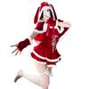 Milky Time Women's Sexy Lace-Up Santa Costume with Bunny Ears and Cape for Christmas