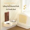 Настенная двойная миска для домашних животных, высокая, из нержавеющей стали, керамическая, для кошек, миска для корма, миска для собак, регулируемая по высоте, тазик для кошачьего корма