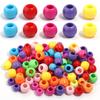50pcs/bag Colorful Acrylic Beads Big Hole Beads For DIY Jewelry Making Bracelet Necklace Accessories Round Opaque Spacer Beads