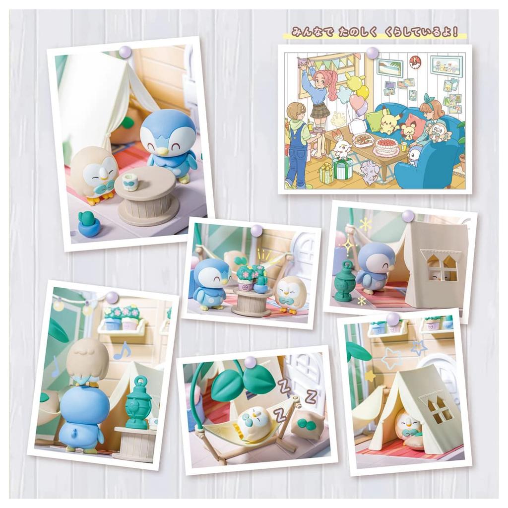 TAKARA TOMY Pocket Monster Pokemon Poke Peace House Berumping Terrace Mokuro & Piplup Unisex