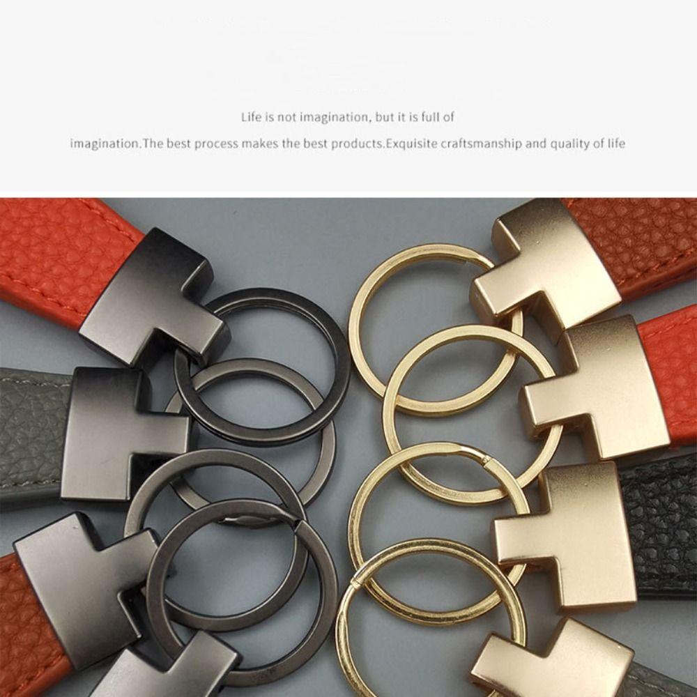 2PCS Durable Metal Buckle PU Leather Key Chain PU Leather Material Exquisite Key Holder Gift Giving