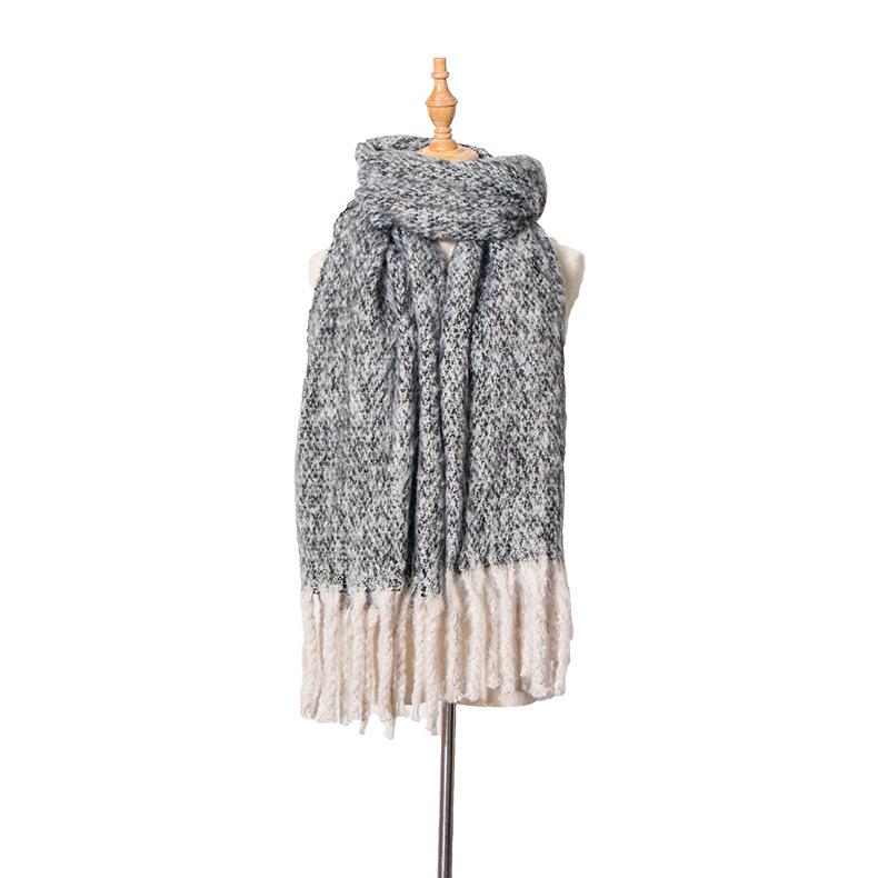 Autumn and Winter Circle Sand Thick Tassel Flower Matching Scarf Shawl Thick Braid Thickened Tonglu Scarf