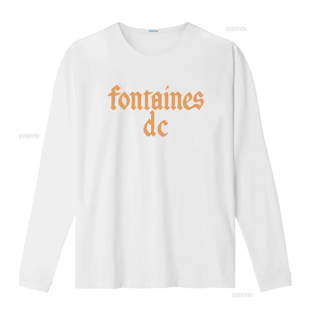 Fontaines D C Gothic Logo Black T Shirt New Official Band Merch vintage Washed fashion streetwear Soft designer clothes