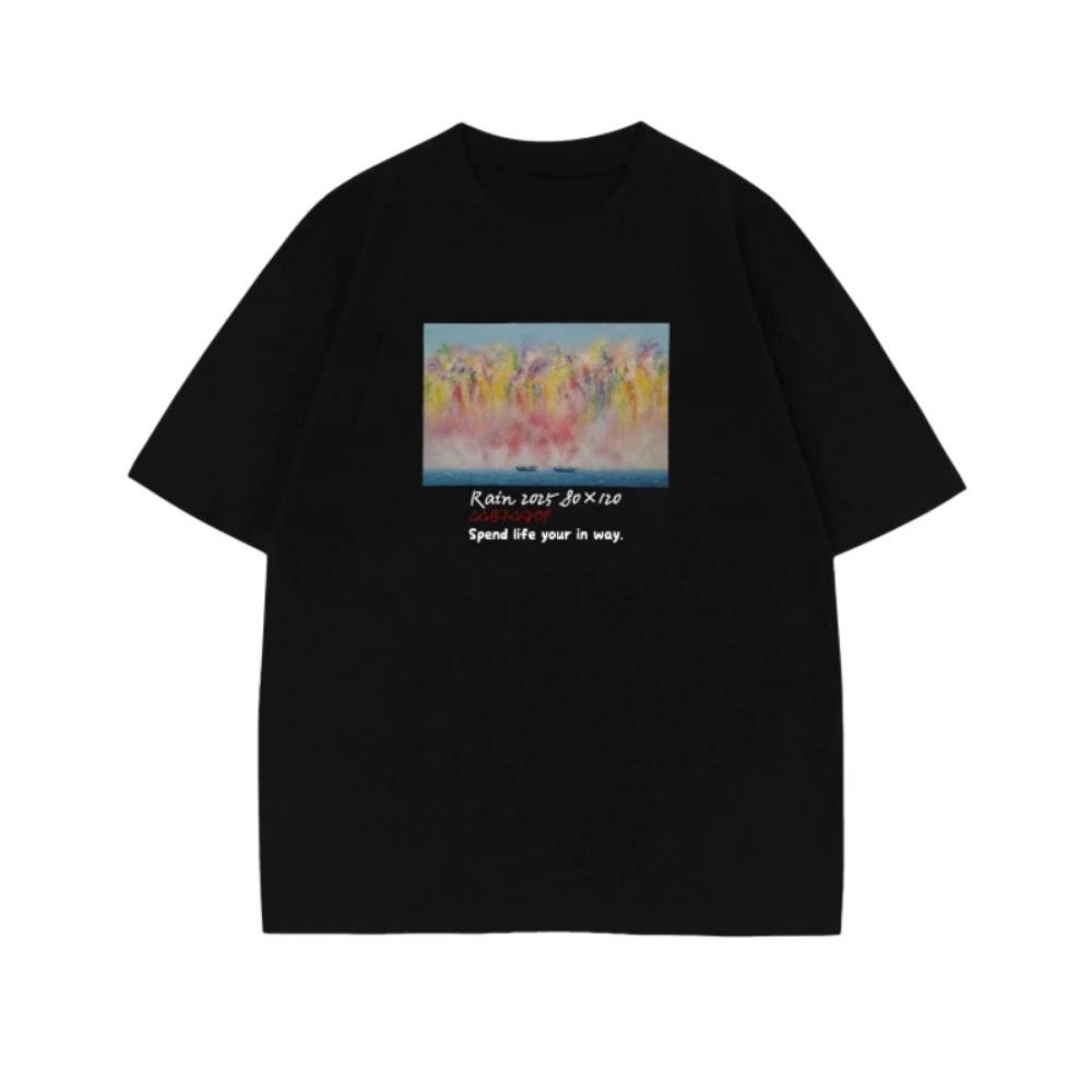 New Casual Fashion Trend Men's and Women's Loose Fashion Trend Cotton Printed Short Sleeve T-shirt