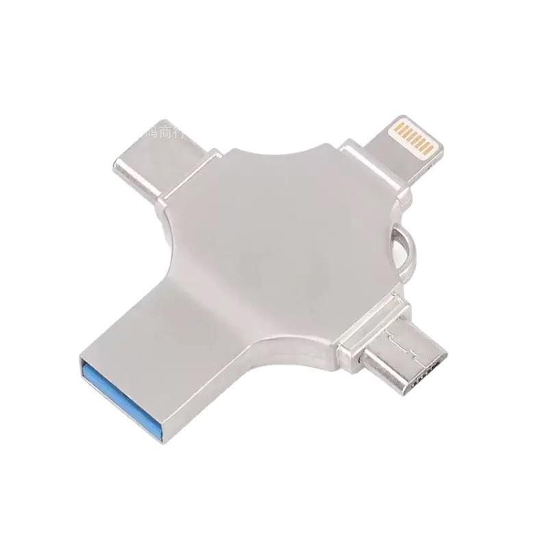 Универсальный USB-накопитель 4-в-1 с TYPE-C, совместимый с Apple и Android, емкостью 1 ТБ/2 ТБ