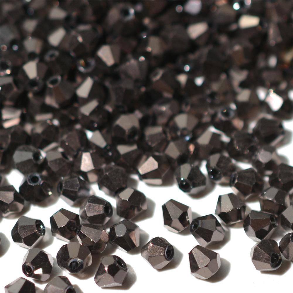 100 штук 4 мм биконических гальванизированных бусин из австрийского хрустального стекла металлических многоцветных для изготовления ювелирных изделий