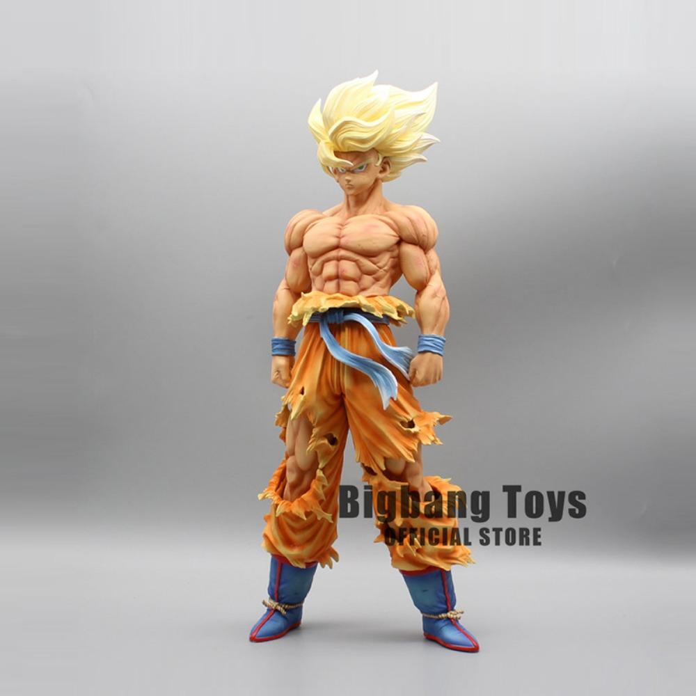28 см Фигурка Dragon Ball Z Гоку Аниме Фигурки Первый Супер Сайян GK Покрытие кровью Гоку PVC Модель Игрушки Кукла Коллекционные Подарки