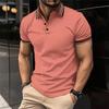 Summer Fashion Men's Casual Polo Shirts Slim Solid Color Turn-down Collar Short Sleeve Polos Male Tops Clothes