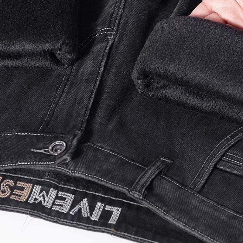 Мужские теплые джинсы Jeanswest прямого кроя с подкладкой из флиса, имитирующие деним
