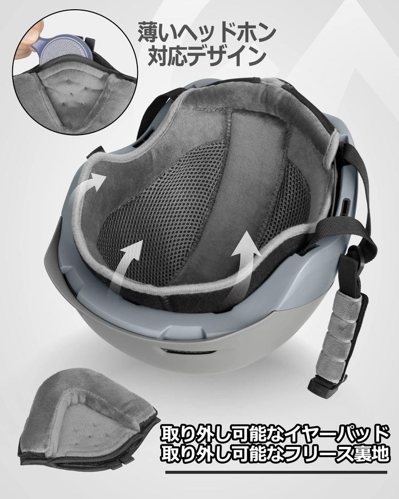 OUTDOORMASTER Ski Helmet Snowboard Helmet with Visor Snow Helmet Omnidirectional Adjuster Ventilation Switch 16 Ventilation Holes High Density EPS Ski