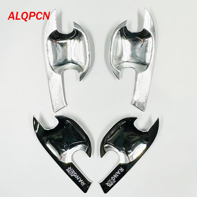 For Ford Ranger Door Protection Door Insert Handle Bowl Cover Pickup Trunk Auto Parts ABS Matte chrome Car Accessories 2012-2018