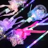 1PC Kids Colorful Glowing Sticks Flashing Heart Star Butterfly Girls Princess Fairy Wands Role Play Show Cosplay Party Favor
