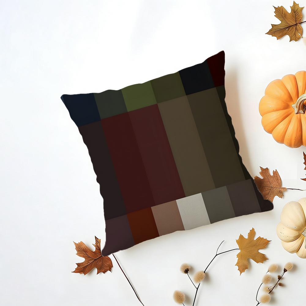 Dark Color Scheme Cushion Cover Washable Linen Pillowcase Soft for Daily Sofa Bed Home Room Decor