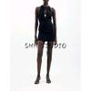 Summer New Product Women's Clothes Sexy Style round Neck Gold Inlaid Minimalist Sleeveless Mini Dress 2298097