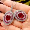 Jewelry Simulation Red Corundum Egg-Shaped Texture Set Jewelry Set Main Stone 10-12