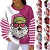 Women's Loose Comfortable Casual And Fashionable Round Neck Christmas Pattern Long Sleeved Sweatshirt