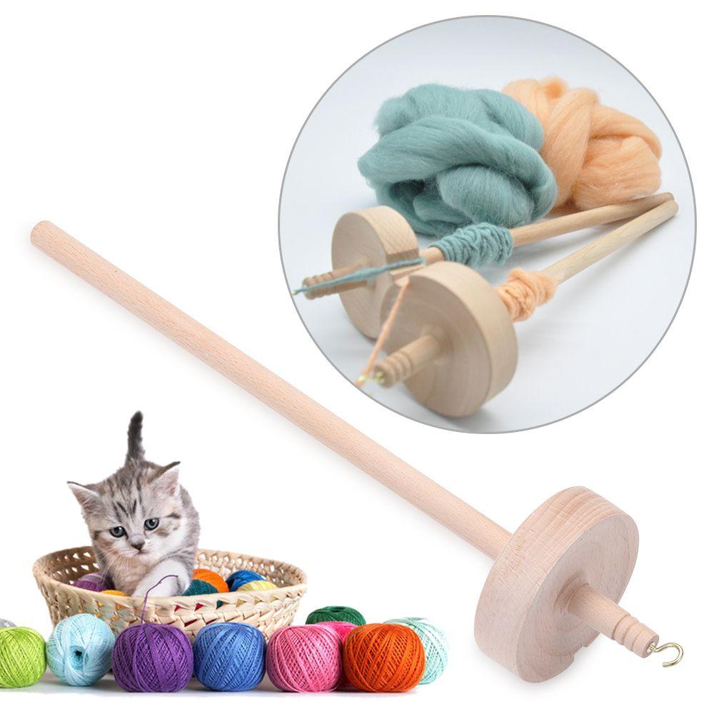 DIY Craft Sewing Accessories Beginners Whorl Yarn Spin Drop Spindle Handmade Solid Wooden