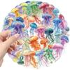 50Pcs/Set Colorful Jellyfish PET Clear Stickers Waterproof DIY Fashion Doodle Decals Stickers (2 Styles)