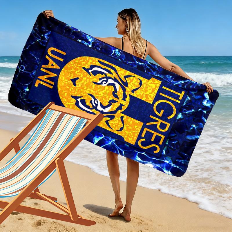 Пляжное полотенце с принтом Tigres UANL, Большое, Мягкое, Быстросохнущее, для Пляжа, Кемпинга, Плавания
