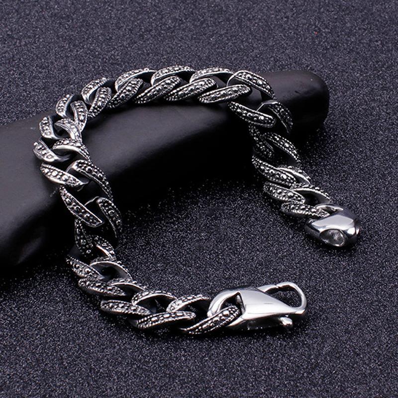 Кубинский браслет-цепочка из нержавеющей стали 316L шириной 12 мм, мужские винтажные мужские браслеты, мужские ювелирные изделия викингов, повязка на руку, подарки на день рождения бойфренда