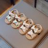 Baby Girls Leather Sandals Princess Sweet Kids Beach Sandals Summer New Children Toddlers Bow Sandals Embroidery Fruit Fashion