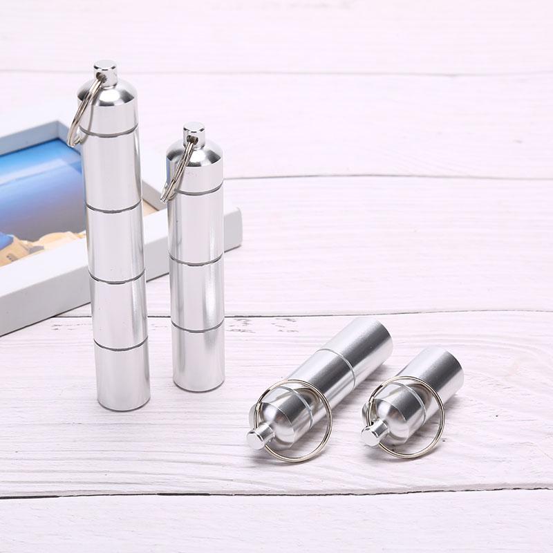 Алюминиевый ящик для хранения таблеток в форме капсулы 17 мм, водонепроницаемый держатель, контейнер для ключей, брелок