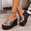 Fashion Wedge Womens Shoes 2024 Summer Fashion Printing Women's Slippers Outdoor Platform Beach Lady Shoes Plus Size 43 Zapatos De Mujer