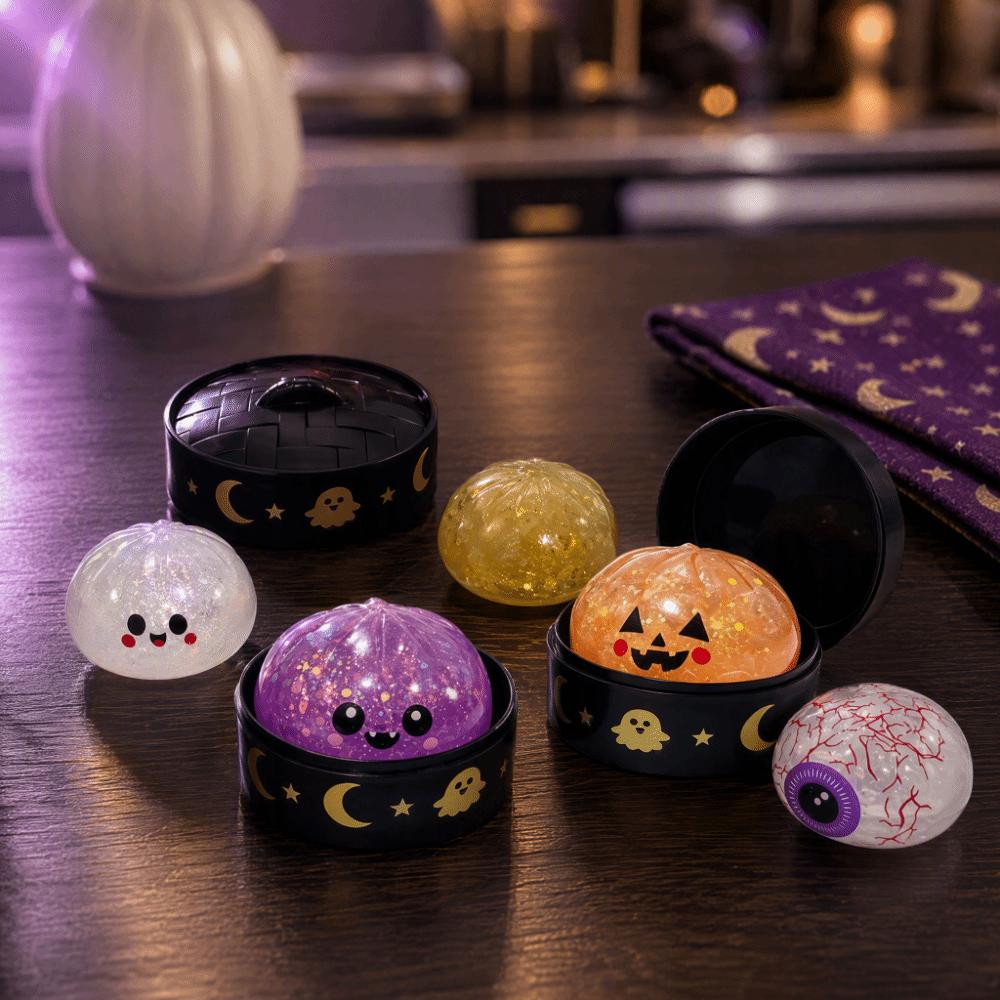 TPR Steamed Bun Squeeze Toy Glittering Bun Sensory Balls Creative Slow Rebound Toy Adults & Kids