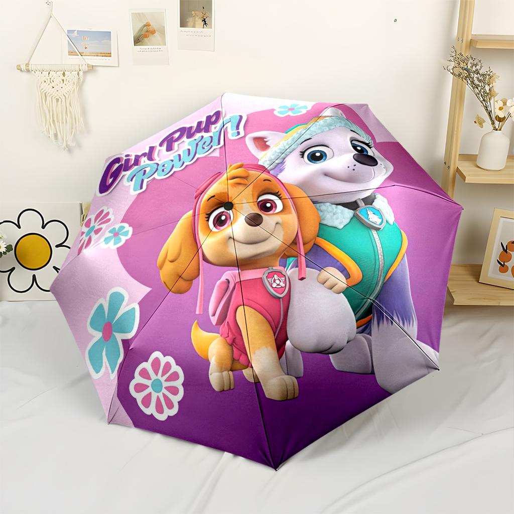 Girl Pup Power! Outdoor Automatic Umbrella Compact 8-Rib Design Sturdy Construction All-Season Umbrella for Travel Elegant Women's Umbrella